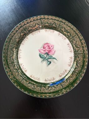 Vintage Taylor Smith Pink Rose Bread Plate - Elegant Floral Design